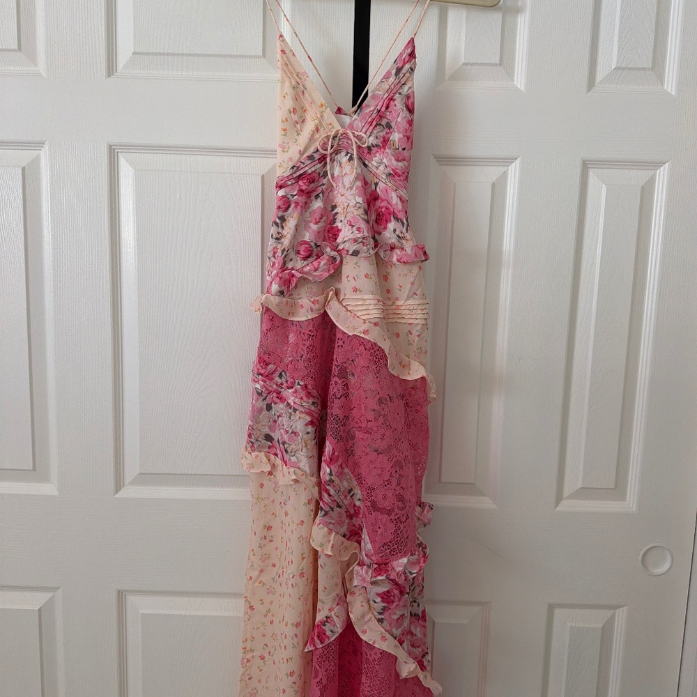 For Love & Lemons Rosalyn Maxi Dress XS / Coral - Picture 4 of 7